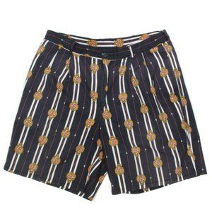 Woody Shorts Crown Anchor Medallion Blue Striped Nautical Men's size 36 - 187